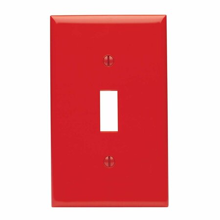 EZGENERATION Red 1 Gang Thermoplastic Nylon Toggle Wall Plate, Red EZ2737345